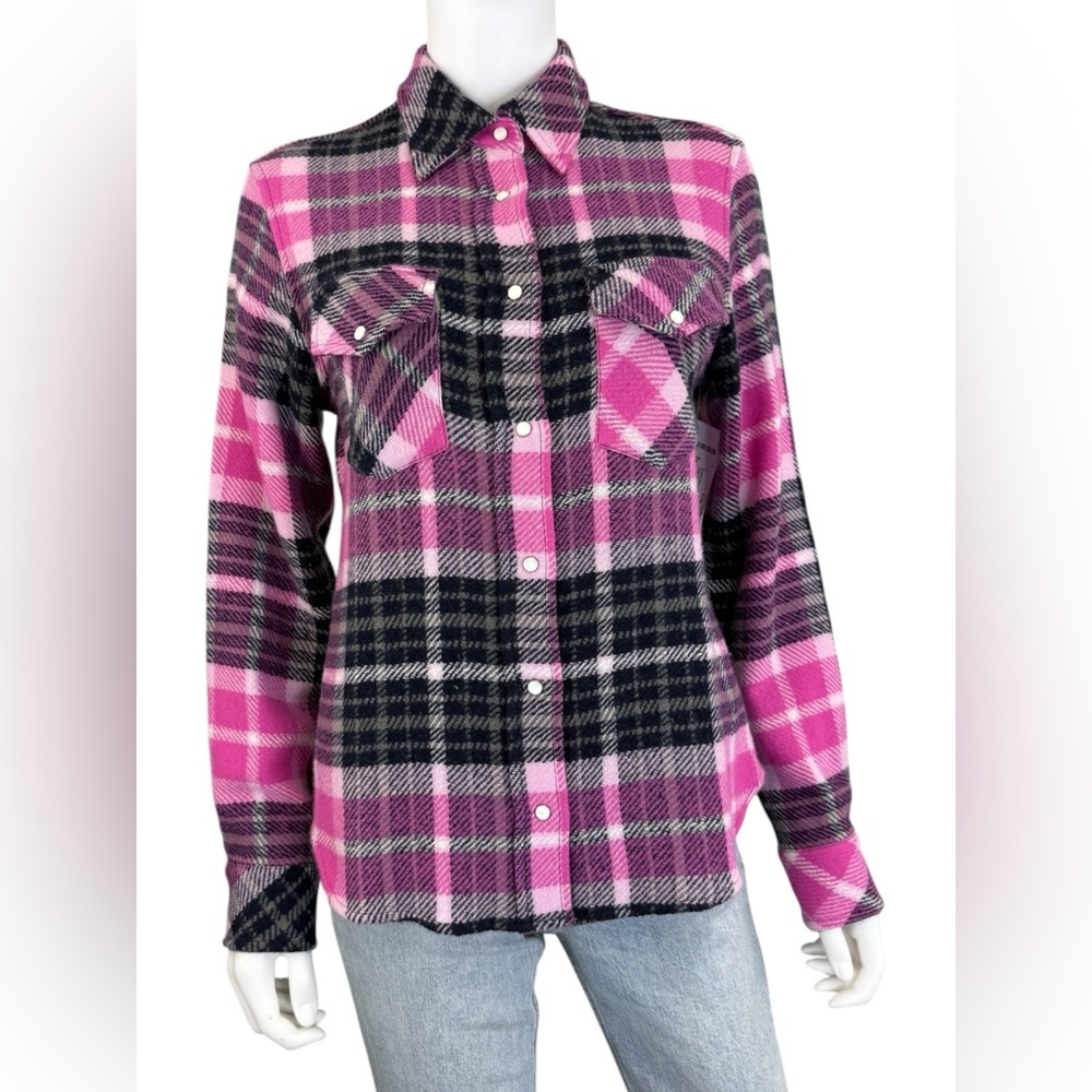 Richard Grand Pink Plaid Cashmere Button-Down Shirt Size M